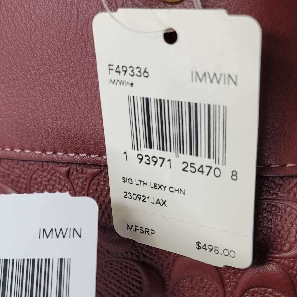 New COACH SIGNATURE LEATHER SHOULDER Bag Purse Handbag - Picture 9 of 10